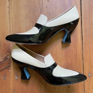 RARE John Fluevog Poser Shirley Contrast Loafer Heel - Size 8